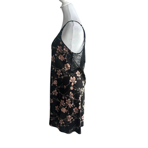Soma Black and Blush Satin LAce Slip Chemise Nightie Nightgown Lingerie L - Picture 6 of 7